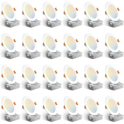 4 Inch 9w Ultra-thin Led Recessed Downlight, 5cct Selectable Color Temperature, Dimmable Canless Led Ceiling Light, Slim Wafer Retrofit Fixture For Kitchen, Living Room, Office, 2700k-5000k, Etl Rated