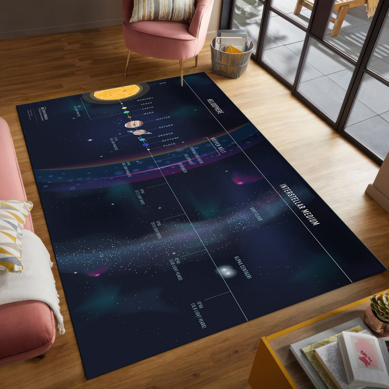 Chic Floral Pattern Non-Woven Soft Printed Rug Perfect for a Stylish Modern Home Interior Design, Rectangle 3'11" x 5'11"
