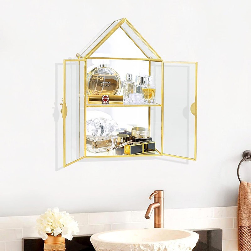 Wall Glass Cabinet Display For Perfume, Small Glass Display Curi...
