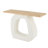 Cole And Grey Wooden O Shaped Console Table With Light Brown Tabletop
