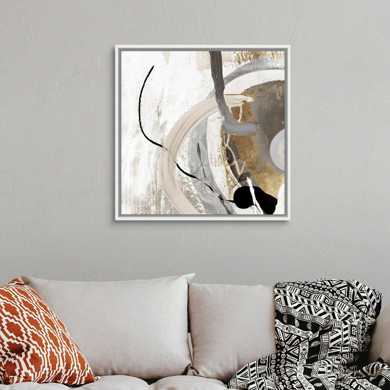 Tangled II, reproduction d'art sur toile, H 31,25 po x l 31,25 po, Toile avec cadre flottant, Blanc