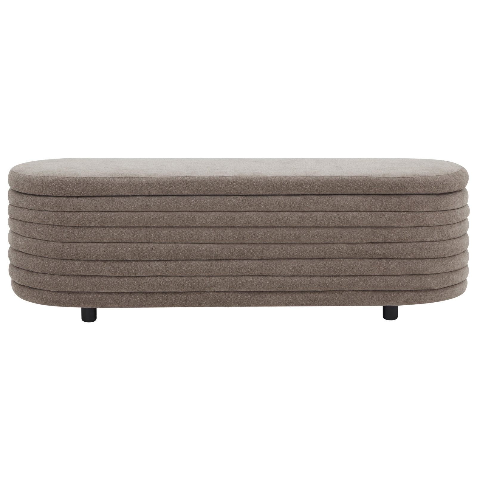 Delray Upholstered Flip Top Storage Bench, Brown Boucle