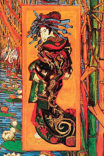 «Japonaiserie Oiran» par Vincent Van Gogh, reproduction d'art