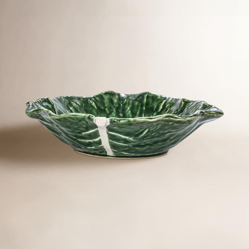 Palmerton Hand-Painted Embossed Stoneware Cabbage Bowl