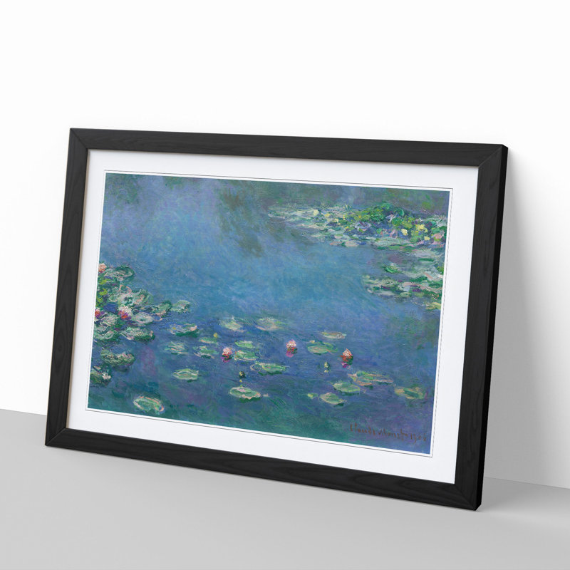Water Lilies Lily Pond Vol.24 by Claude Monet - Picture Frame Painting, 36cm H x 48cm W x 2cm D, Black