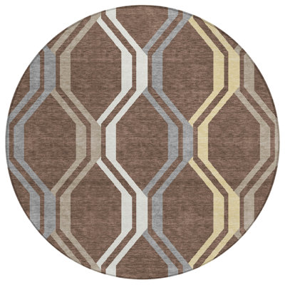 Machine Washable Indoor/Outdoor Chantille ACN2326 Mid-Century Modern Rug