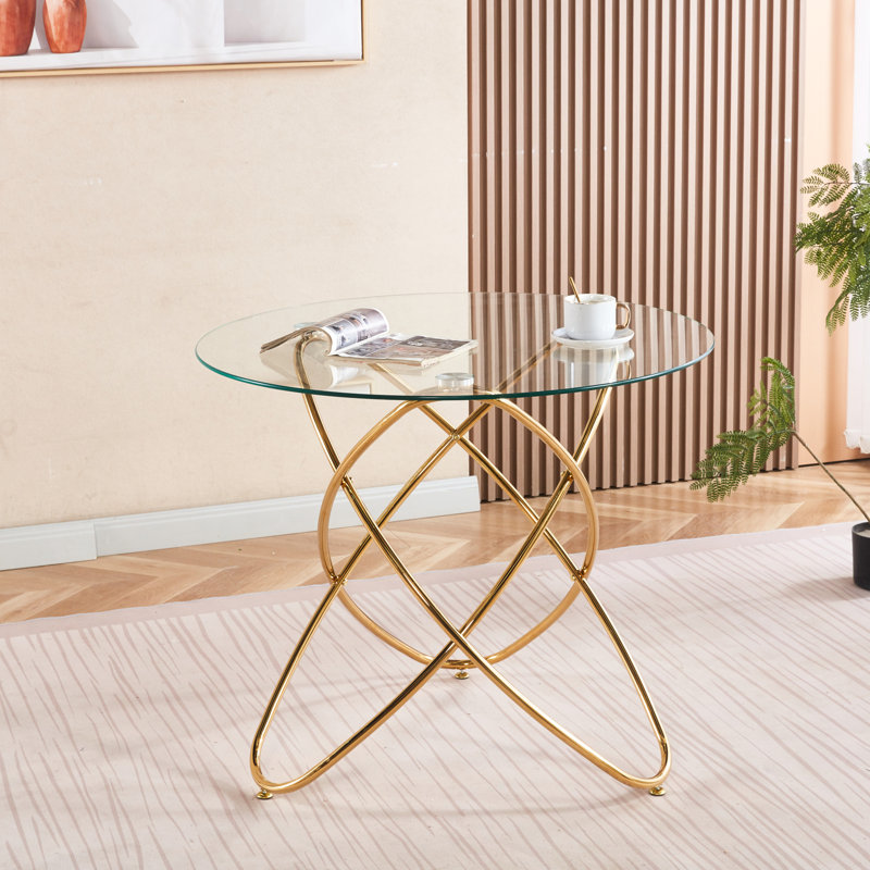 Table de salle à manger en verre trempé Golden Glass