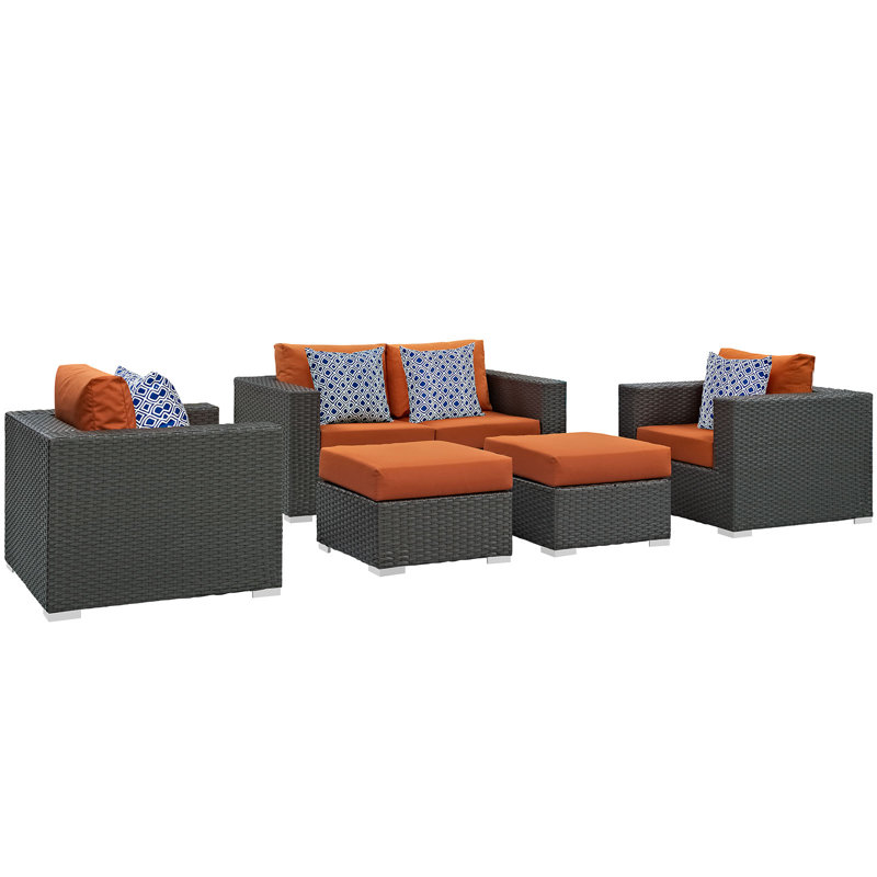 Ensemble modulaire d'extérieur Sunbrella 5 pièces Sojour, Toile Sunbrella® toscan