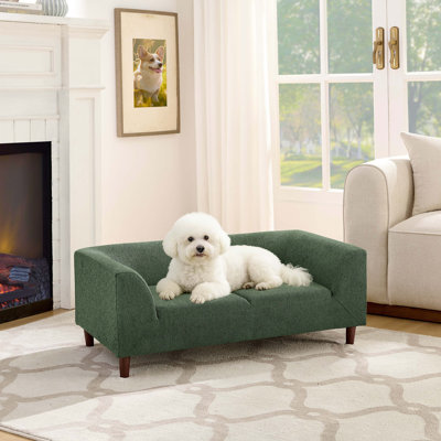 Canapé pour animaux de compagnie avec dossier et accoudoirs, canapé pour animaux de compagnie rectangulaire moderne convenant aux petits et moyens chiens, canapé pour chien confortable à coussin souple