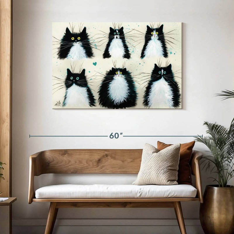 Brampt Tuxedo Cats, 30" H x 45" W