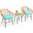 Brookley 2 - Person Wicker Patio Dining Set with Round Table , Cushions Included-984138283-1013349387