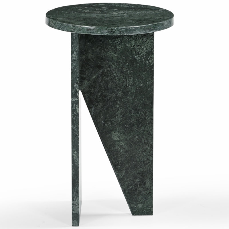 Devlin Marble Drink Table, Dark Green