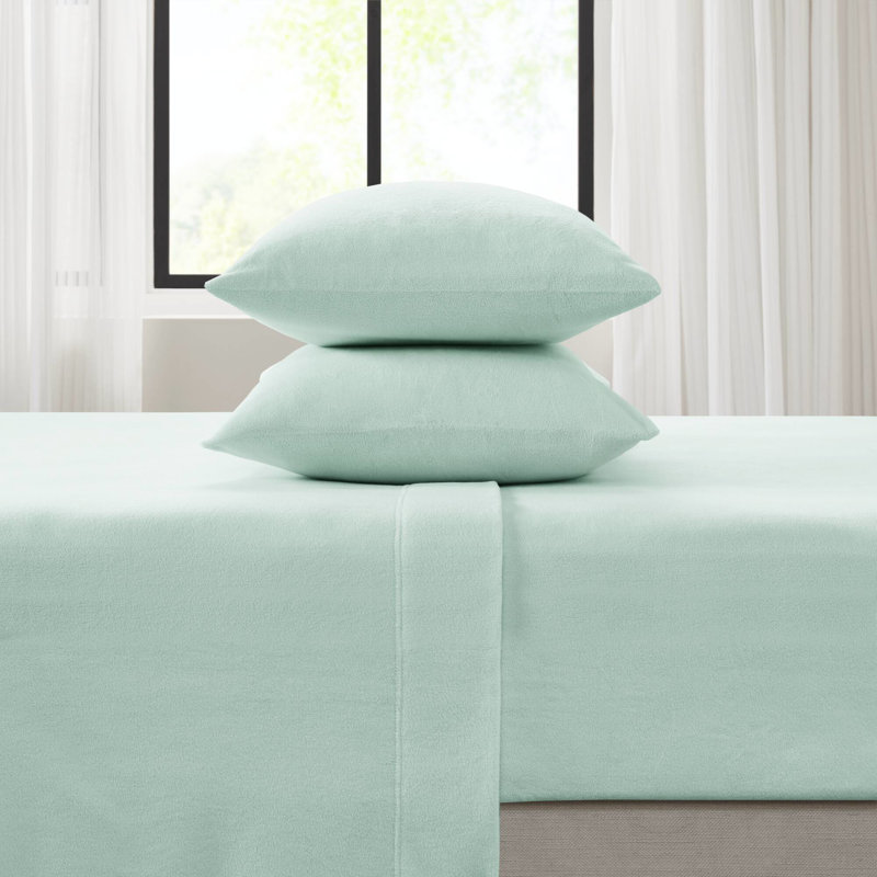 Ensemble de draps pour lit simple TG 3 pièces - 100% molleton, doux et moelleux, boulochage, draps lavables à la machine, plats et ajustés, 1 taie d'oreiller ultra territoire, drap,