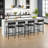 Bar Stools  With Footrest, Upholstered Bar Chairs With Back, Counter Height Barstools, Set Of 4-105504450