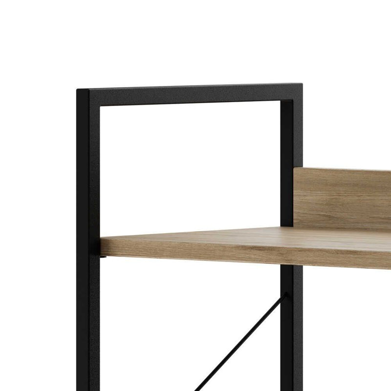 Bibliothèque industrielle, finition chêne, 28,7 x 53,5 x 13,8 pouces | Panneau de particules 100% mélaminé, nombreuses tablettes | Conception murale pour un rangement peu encombrant | Parfait pour l'organisation de la maison et du bureau