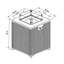 28.7"H x 23.6"W Square Propane Fire Pit Table 50000 BTU Outdoor Firepit for Patio with Tile Top Wicker Base Espresso-119893533