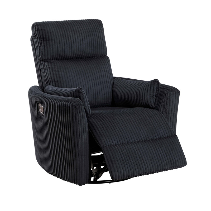 Fauteuil d'appoint en tissu velours côtelé, Noir