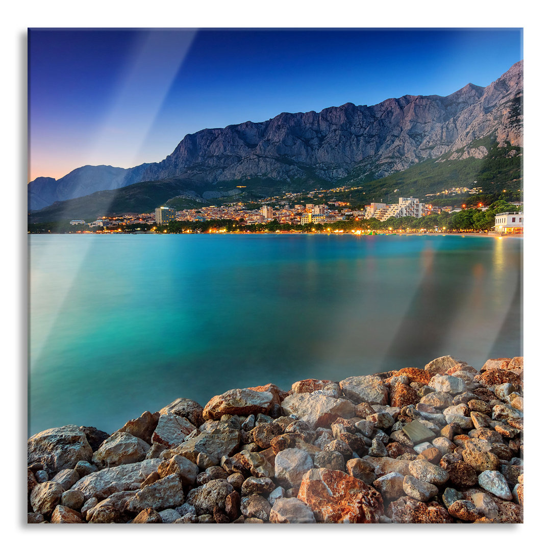 Ungerahmtes Foto auf Glas "Traumstadt am Meer"