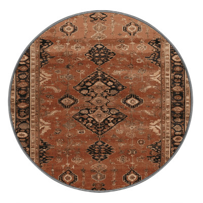 Machine Washable Persian Brown Area Rug