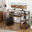 Modern Home Office Computer Writing Study Desk with Storage Shelves and Keyboard Tray-52401372
