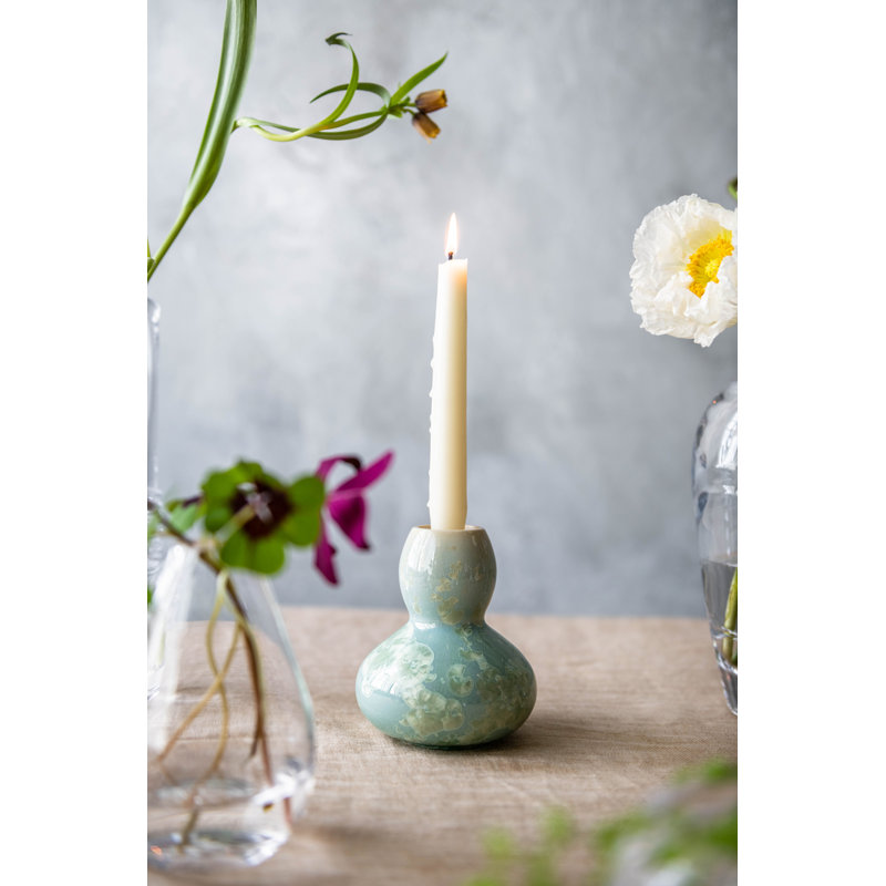 Woodstock Pottery Candlestick, Jade