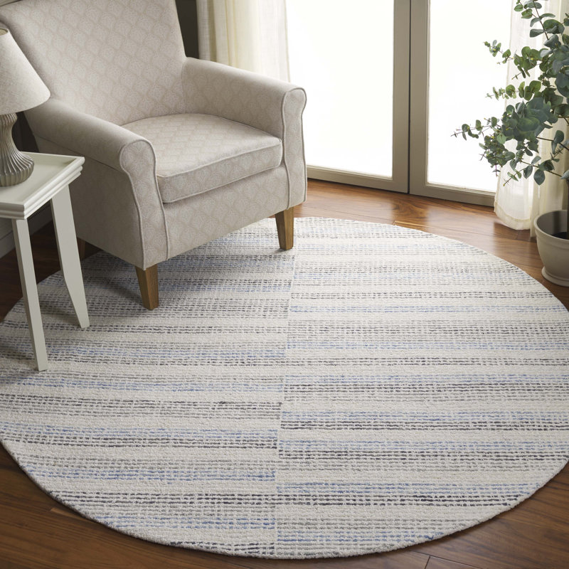 Tapis ivoire / bleu Ebony 810, Rond 6 pi