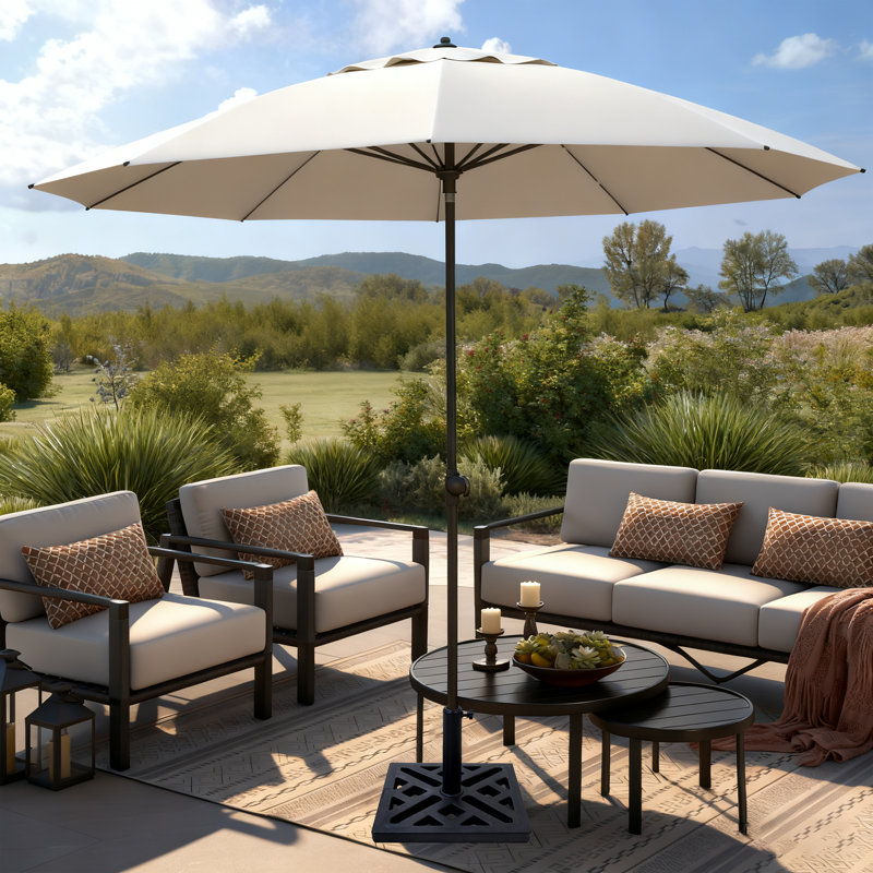33lbs Base de parasol de patio robuste, porte-parapluie 17,7 po carré pour parasols 1,5 po et 1,9 po de diamètre