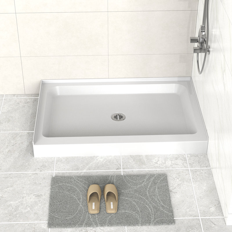 48'' x 32'' Acrylic Shower Base With Center Drain, Glossy and Non-Slip surface