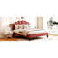 Magnifique grand lit plateforme tapissier avec tête de lit en velours rouge-709236399-709236396
