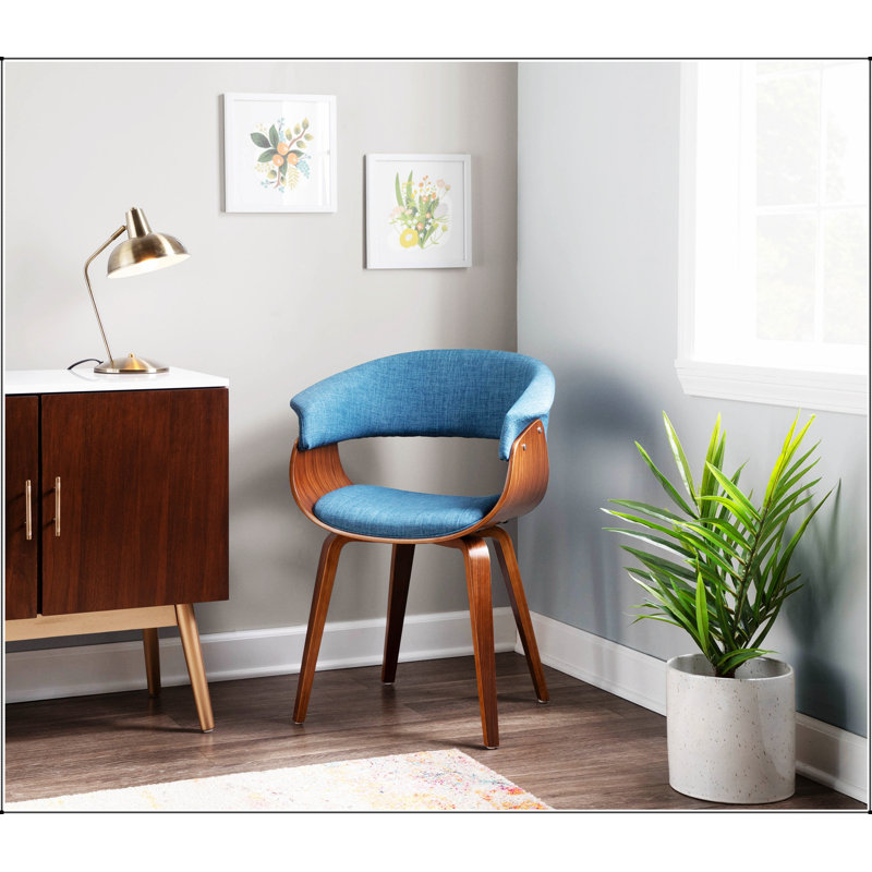 Fauteuil d'appoint de salle à manger de style moderne du milieu du siècle, avec support ergonomique et revêtement en tissu durable pour une utilisation polyvalente à la maison