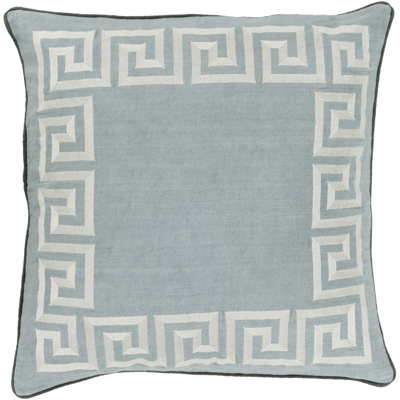 Housse de coussin en lin Amersham, Kaki / lime, 22 po x 22 po, Polyester