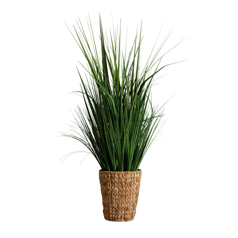 48'' Faux Foliage Grass in Wicker/Rattan Basket