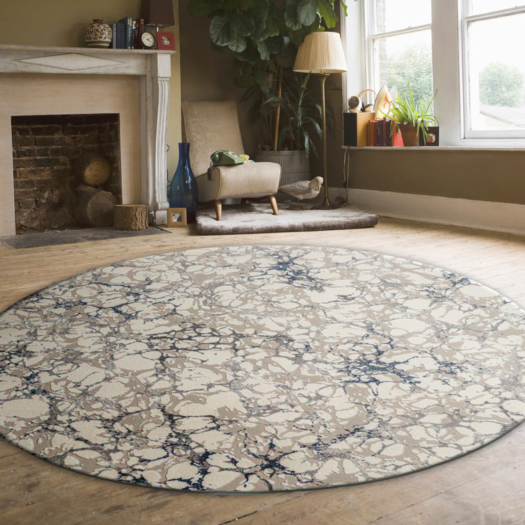 Fynton 1240 Transitional Marbled Blue Area Rug