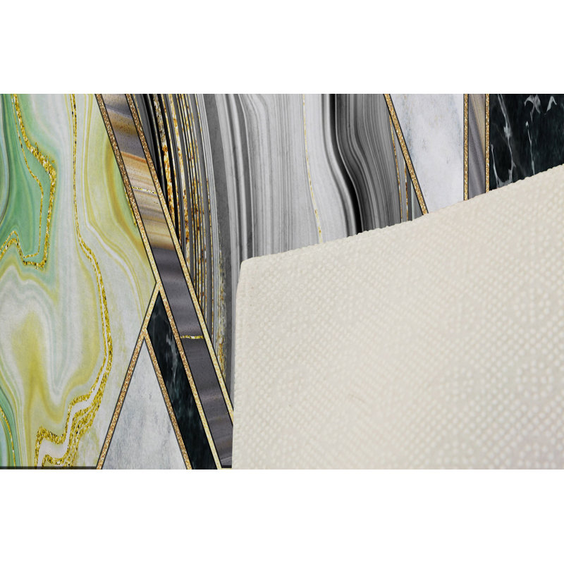 Stylish Woven Carpet (4 x 6 ft), 100% Polyester, 0.4 in Pile Height | Antibacterial, Non-Slip Underside | Machine Washable, 3D Digital Printing | Perfect for Living Room, Bedroom, and Home Decor