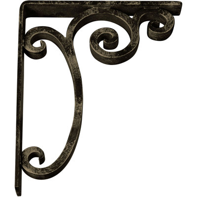 Support en fer forgé Avery de l 2 po x P 10 po x H 12 po, (contreventement triple central), or pâle antique