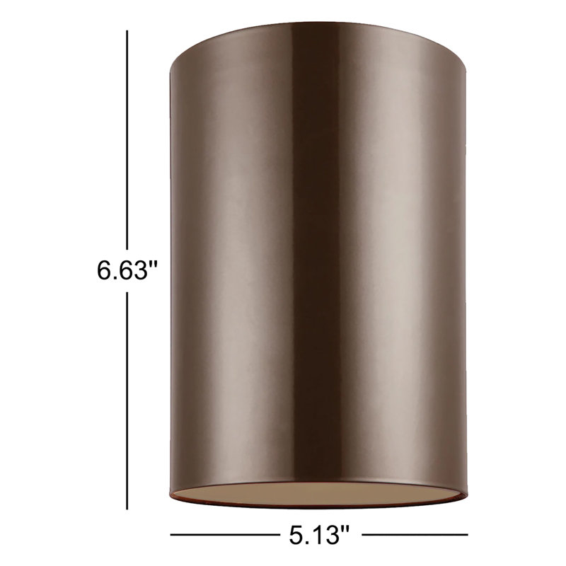 Dylan Aluminum LED Flush Mount, Bronze, 6.63" H x 5.13" W x 5.13" D