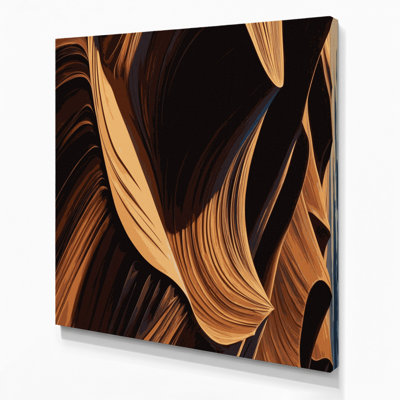 Diagonale rayures sable brun foncé, art mural sur toile