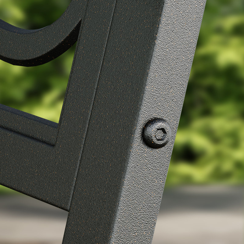 43.7''L Powder Coated Steel Outdoor Bencl