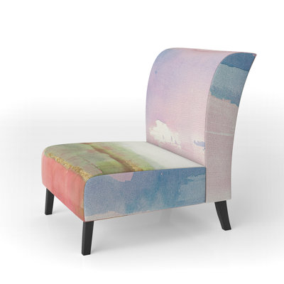 Influence of Line and Color Gold Bright - Shabby Elegance Upholstered Slipper Chair