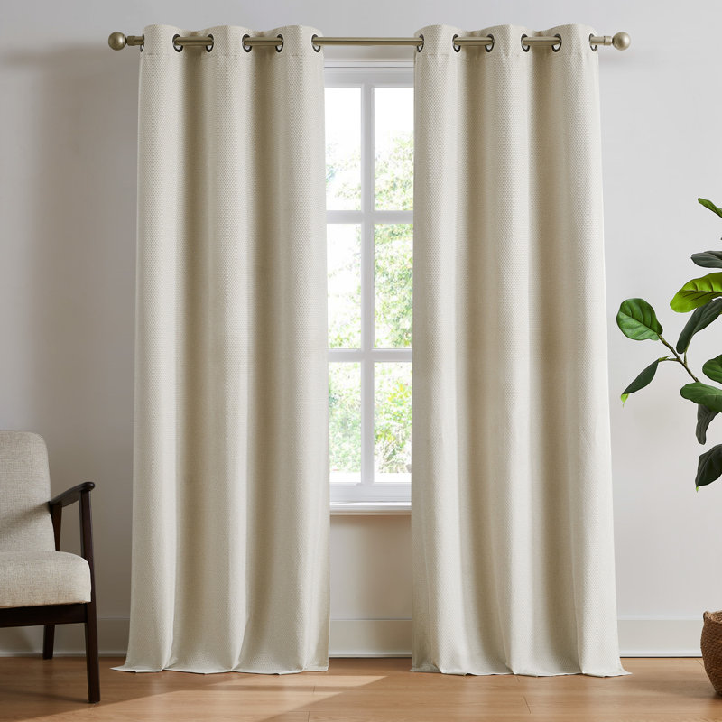 Brookstone Venus Blackout 2-Panel Window Curtain Set, Beige, 38" x 84"