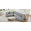 Ensemble de canapé très grand 129 ", canapé en forme de U, canapé moderne, tissu de velours doux, avec méridienne, gris