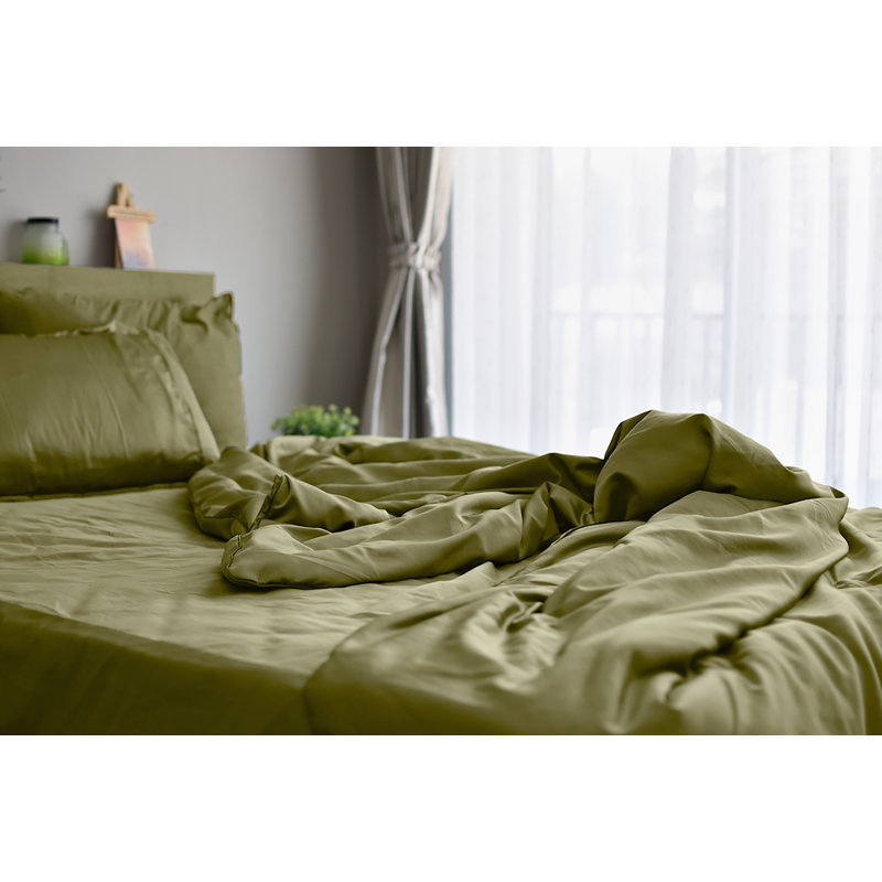  Ensemble de draps 6 pièces en rayonne, Ensemble de draps pour taille de lit grand avec un, Taupe