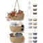 Panier suspendu tissé à 3 niveaux, organisateur de rangement au-dessus de la porte avec design amovible, panier décoratif peu encombrant pour le salon, la chambre à coucher, la cuisine-2016055473