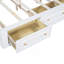 Structure de lit plateforme en bois grand format avec 6 tiroirs, blanc-1598000749