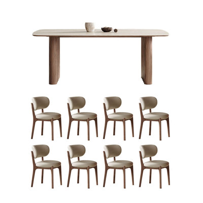 Rectangular rock plate dining table and chair set by ASS Comfort Zone
