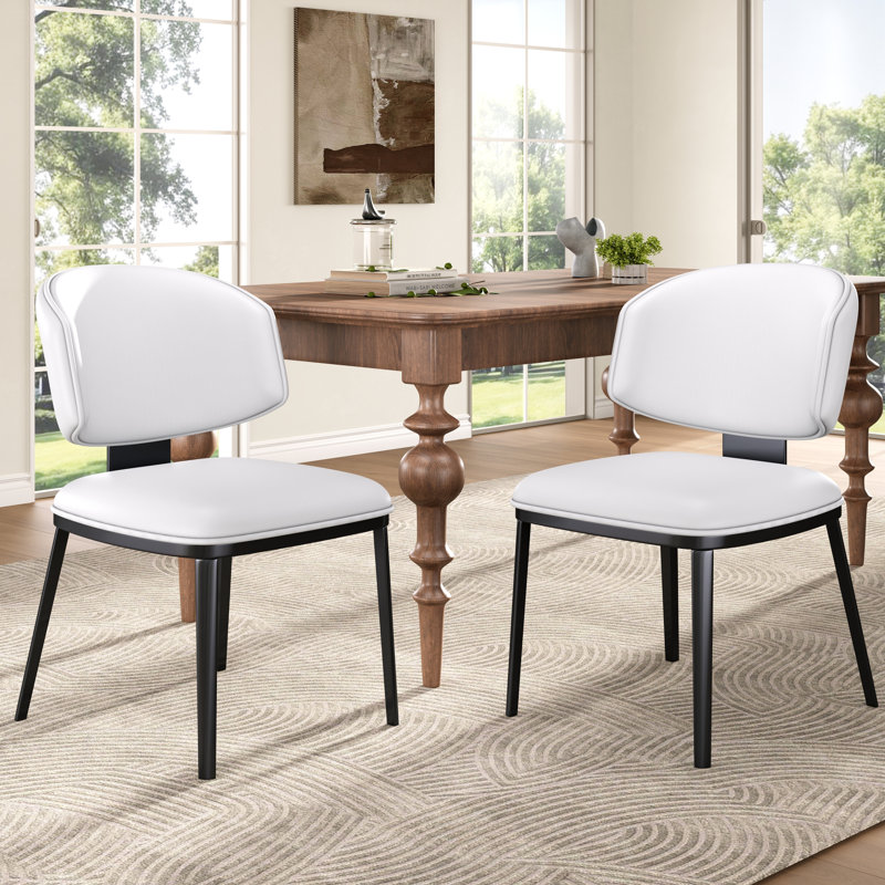 Chaises de salle à manger en cuir PU confortables et confortables au design moderne et polyvalent