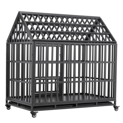 Caisse pour chien robuste avec toit et fenêtre, cage pour animal de compagnie