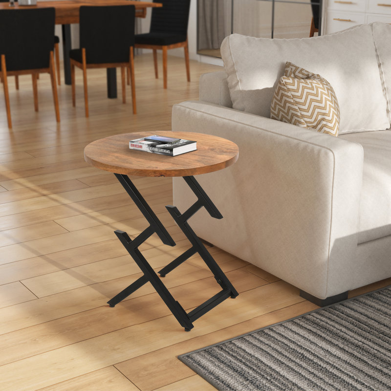 Dyfan Brown Solid Wood Top End Table