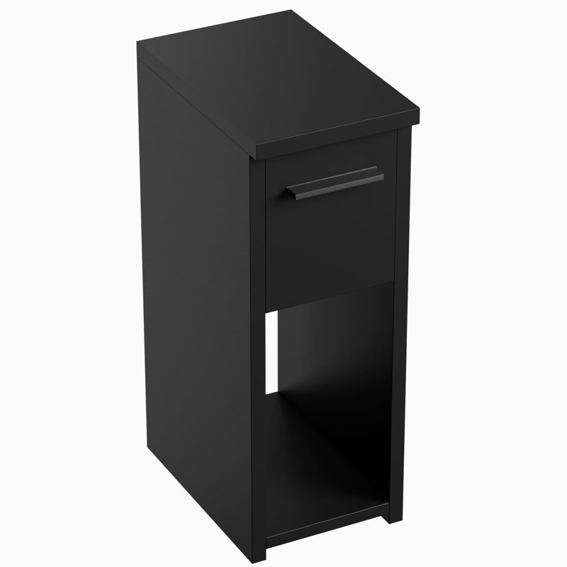 20cm W Manufactured Wood Bedside Table, Black
