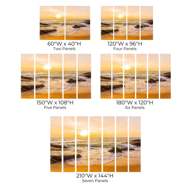 Premium Wallpaper Wall Mural - Sunset Beach, 40" L x 60" W